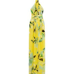 Carla Zampatti CITRUS PRINT SUMMER BREEZE "JASMINE" MAXI HALTER DRESS